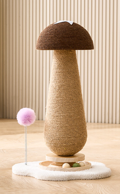 Natural Woodland Style Forest Brown Mushroom Scratching Post
