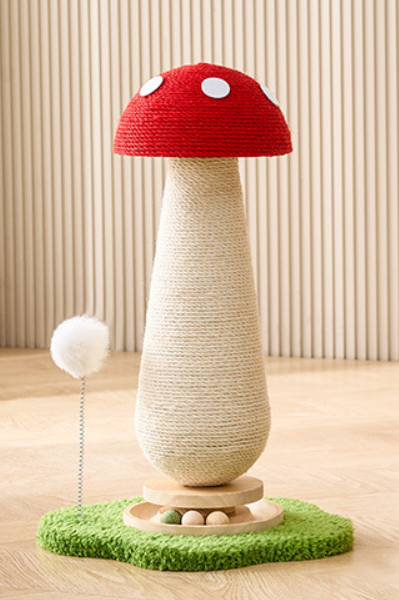 Enchanted Forest Design Fairy Tale Red Mushroom Scratching Post