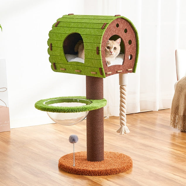 The Greenwood No-Tool Assembly Cat Tree with Snug Resting Nests for Multi-Cat Households