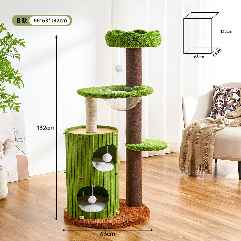 The Greenwood No-Tool Assembly Cat Tree with Snug Resting Nests for Multi-Cat Households