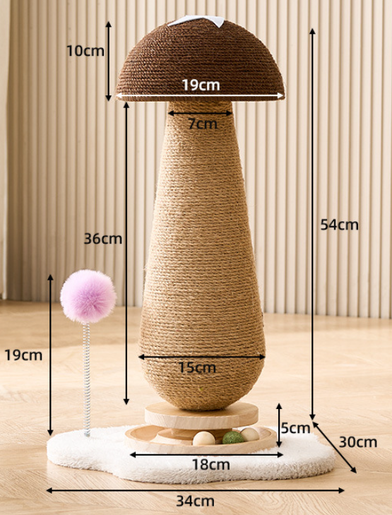 Natural Woodland Style Forest Brown Mushroom Scratching Post