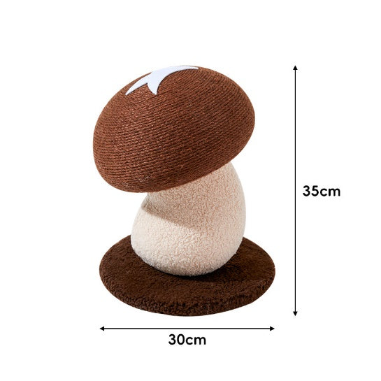 Cute Mushroom Shaped Cat Scratcher with Natural Sisal Rope