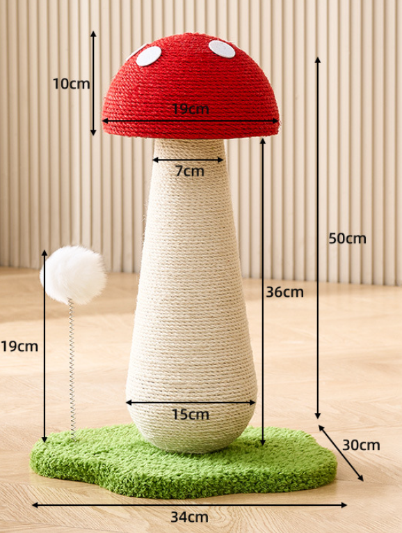 Enchanted Forest Design Fairy Tale Red Mushroom Scratching Post