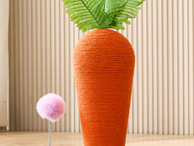 Carrot Radish Designs Cat Scratching Post with Teaser Toy