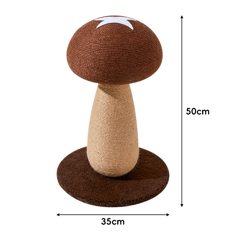 Cute Mushroom Shaped Cat Scratcher with Natural Sisal Rope