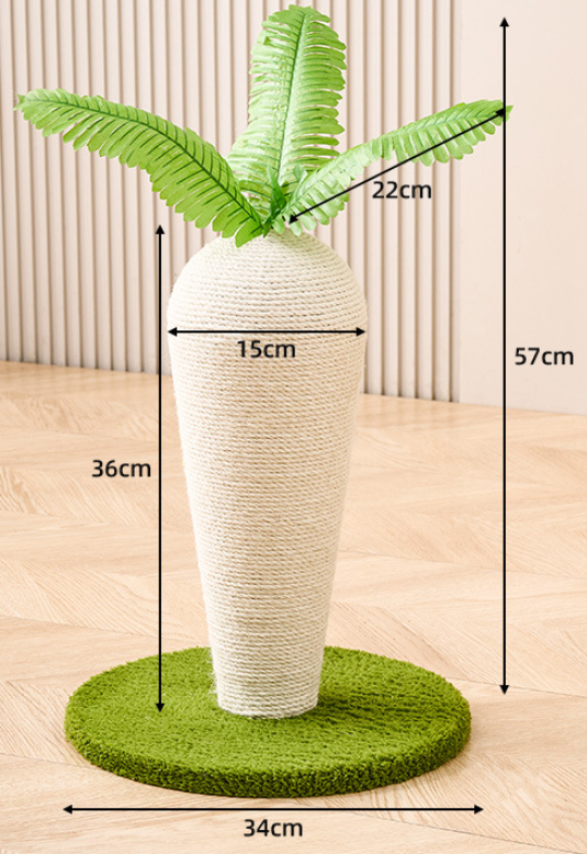Carrot Radish Designs Cat Scratching Post with Teaser Toy