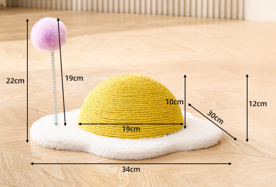 Cheerful Breakfast Theme Sunny Side Up Scratching Post