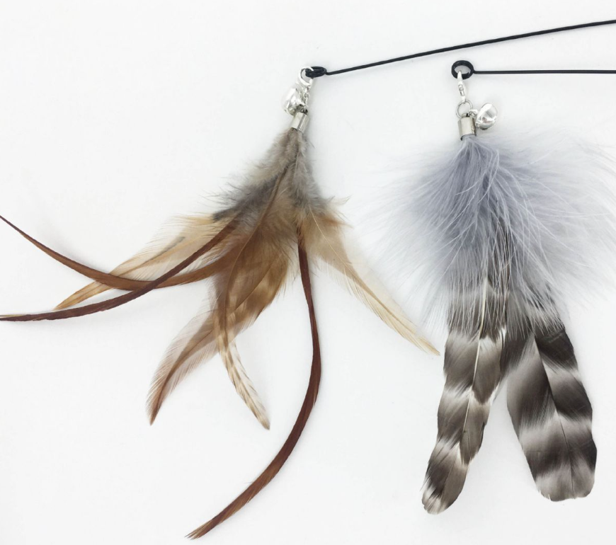 Natural Feather Multiple Styles Cat Teaser Attachment