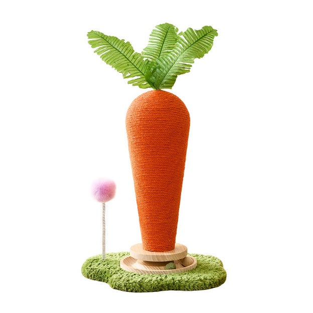 Carrot Radish Designs Cat Scratching Post with Teaser Toy