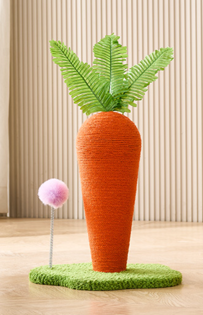 Carrot Radish Designs Cat Scratching Post with Teaser Toy