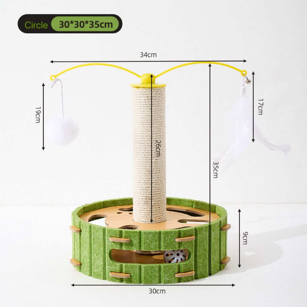 Multi-Function Cat Maze with Sisal Scratcher & Dual Teaser Wands