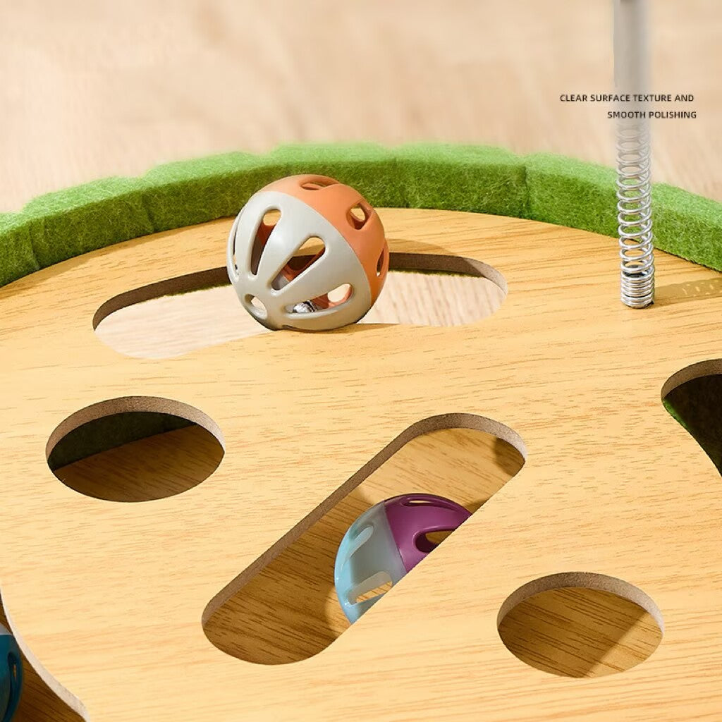 Labyrinthe multifonction pour chats avec griffoir en sisal et double baguettes